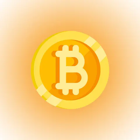 عملة بيتكوين مضيئة