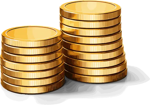 كومة عملات ذهبية تمثّل زكاة العملات الرقمية